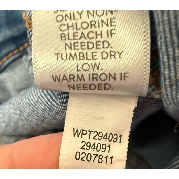 J Jill Denim Wide Leg Welt Pocket Crop Jeans Fray Hem Casual Preppy Boho Size 14 - Picture 16 of 16